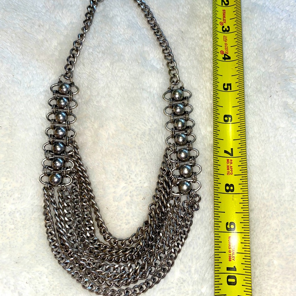 Heavy gunmetal silver necklace